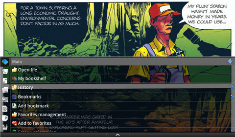 read comics on kindle fire-Menu and settings